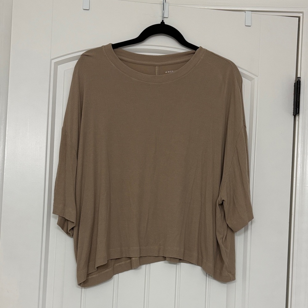 American Eagle Women's Brown short Sleeve Top